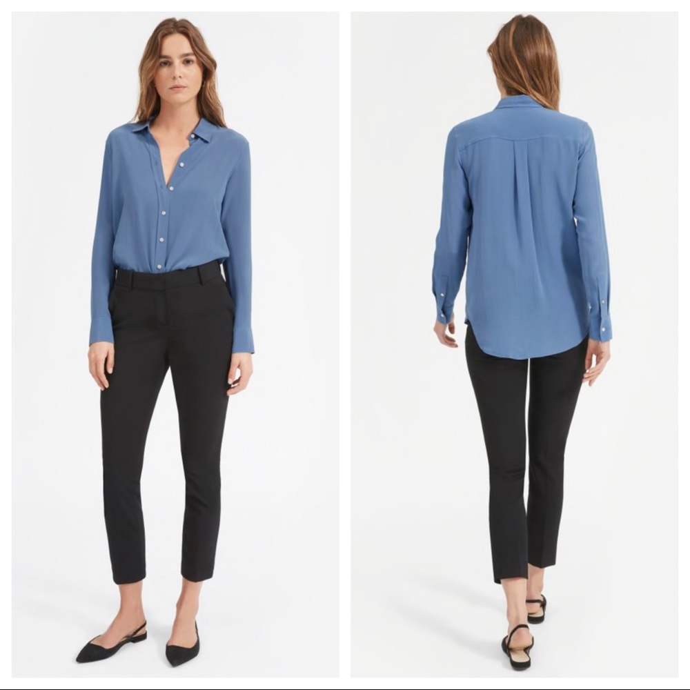 Everlane Clean Silk Relaxed Shirt Blue 6
